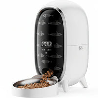 Cat dog feeding station with automatic dispenser and bowls