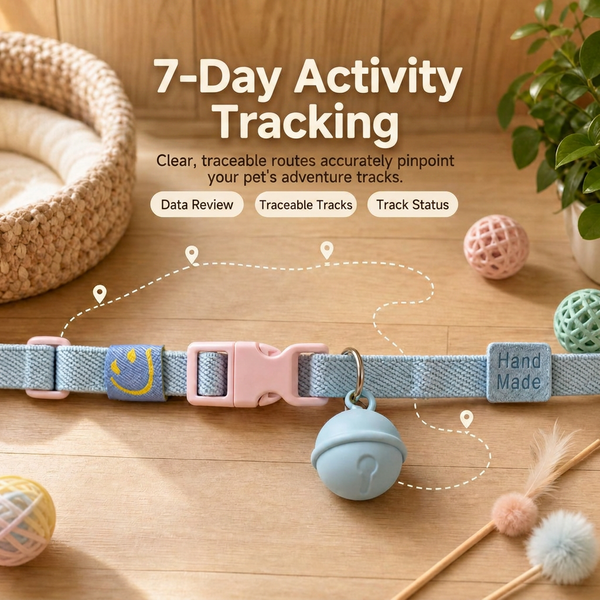 Cat GPS locator with lightweight anti-loss collar attachment