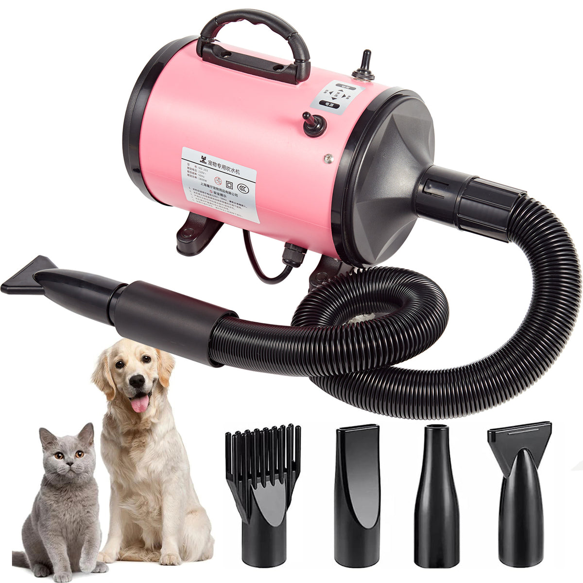 Cat grooming blower for convenient coat drying at home