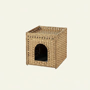 Cat litter cabinet with enclosed storage and decorative design