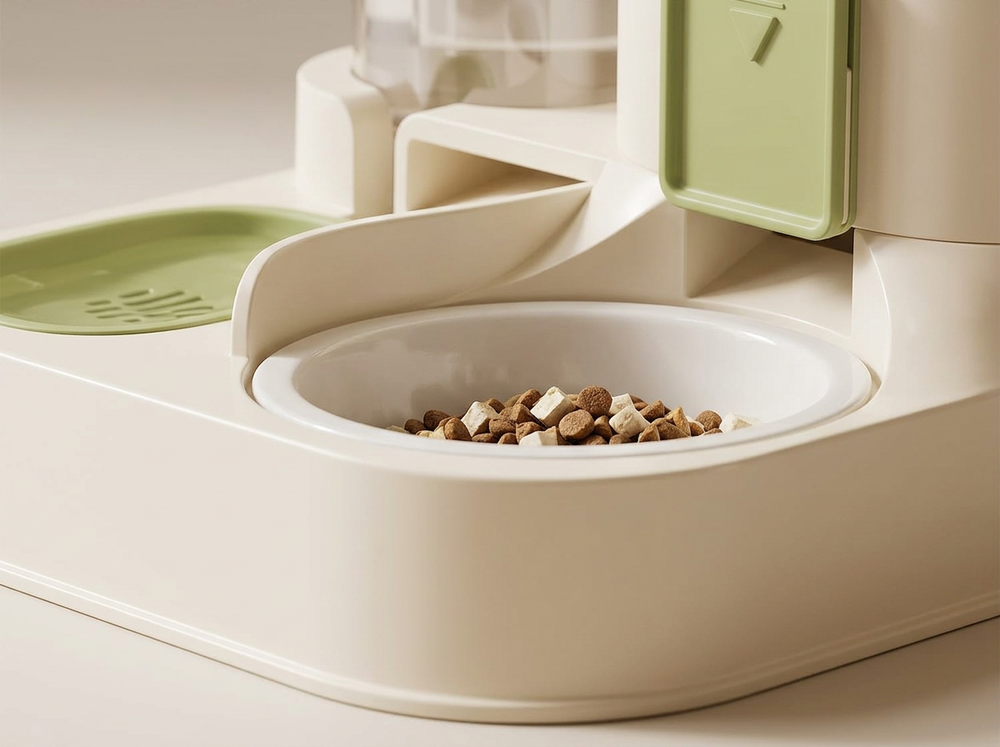 Ceramic bowl automatic pet feeder setup
