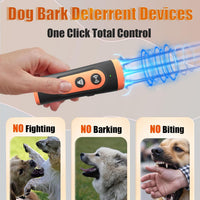 Dog anti barking device with four selectable ultrasonic training modes