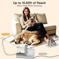 Dog and cat grooming vacuum for convenient at-home pet grooming and loose hair collection