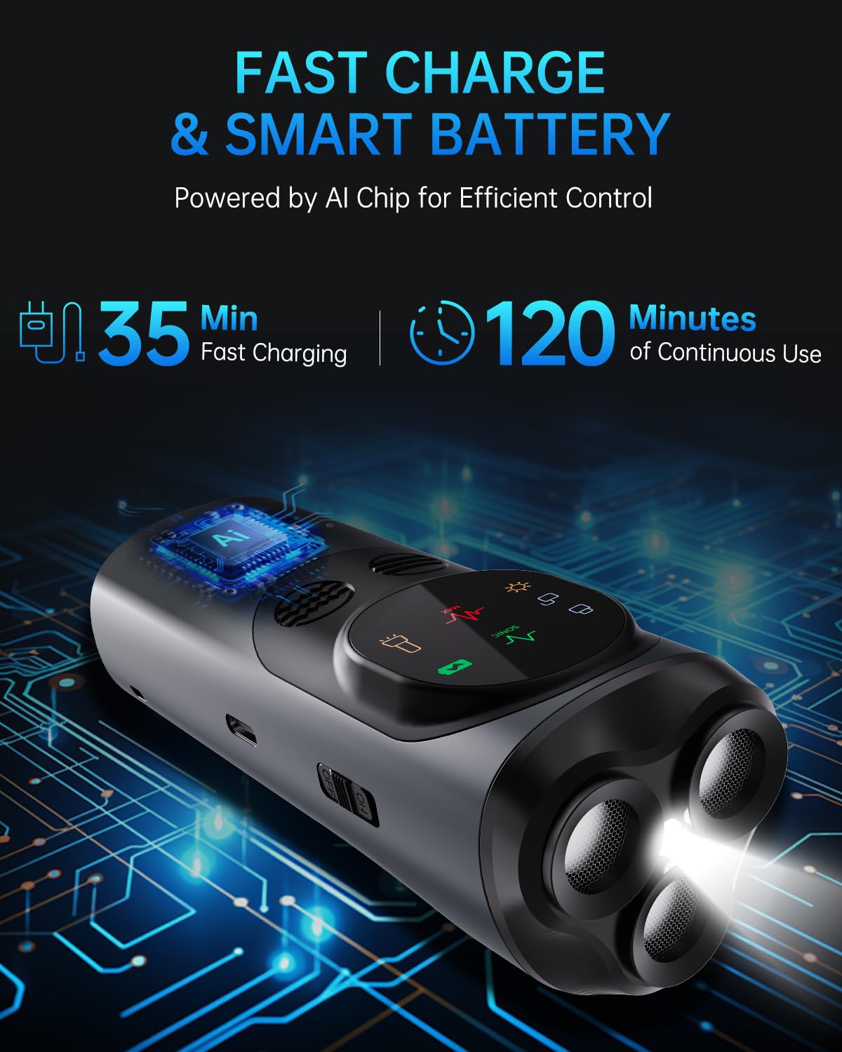 Ultrasonic dog bark stopper with integrated HD screen for viewing device information