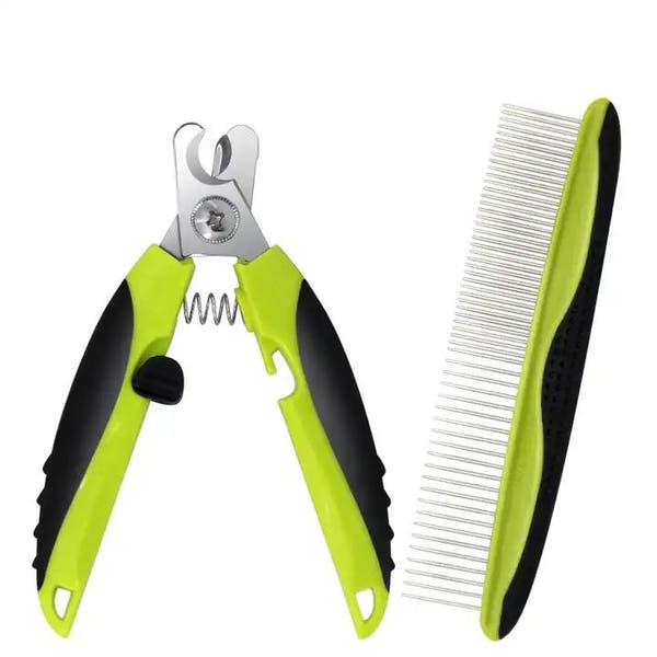 Pet grooming comb set for combing detangling and maintaining dog hair