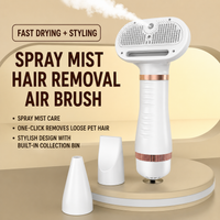 3-in-1 electric dog grooming comb with spray and drying functions