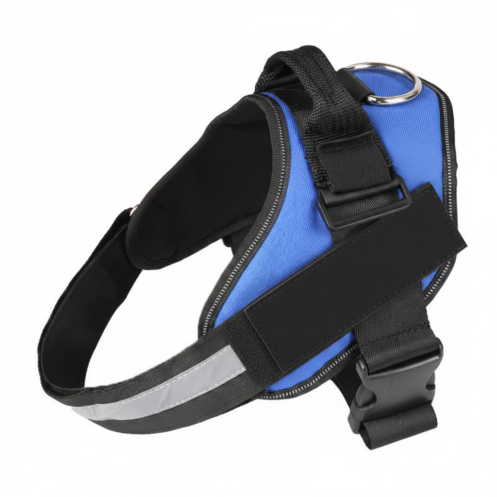 Vest style dog harness providing chest support for dogs
