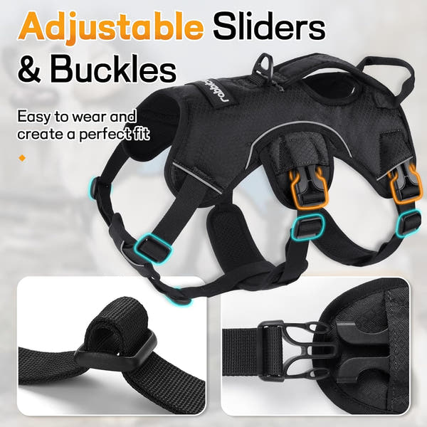 Vest style dog harness with comfortable chest support