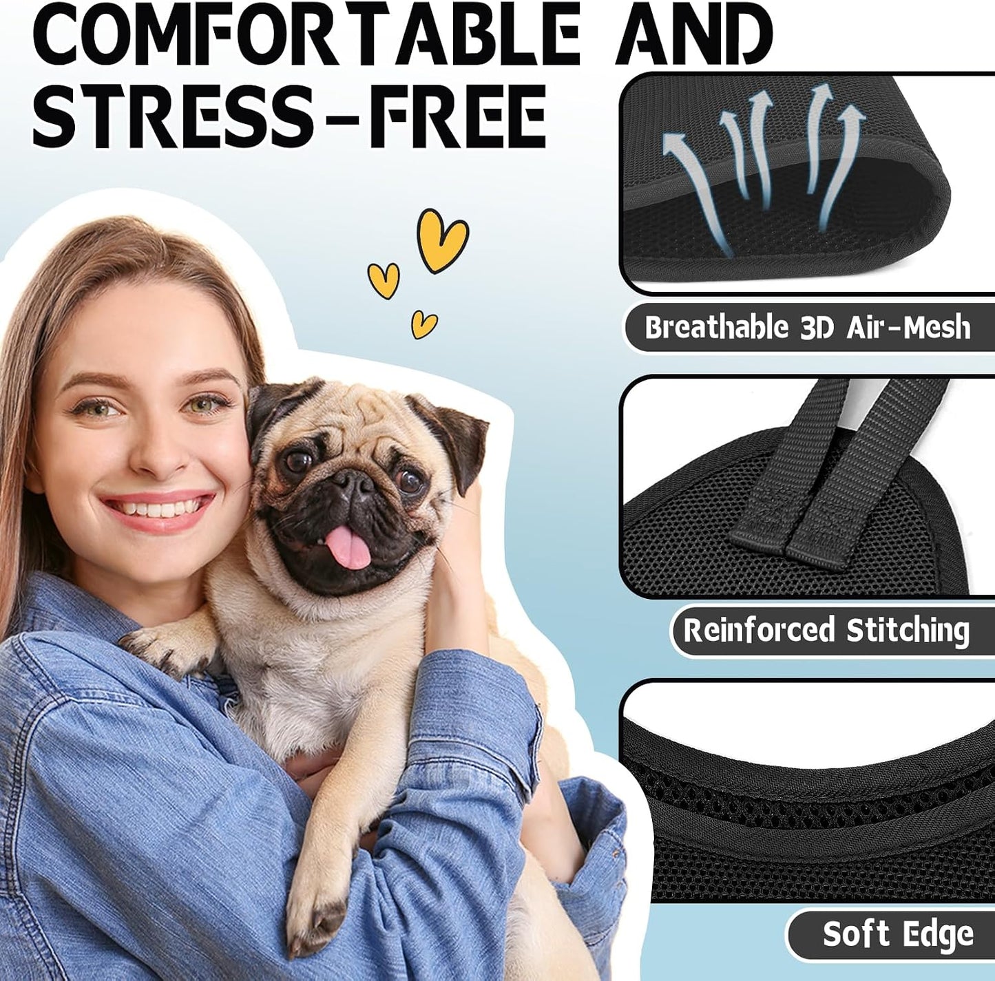 Compact pet grooming hanging hammock for convenient storage after use