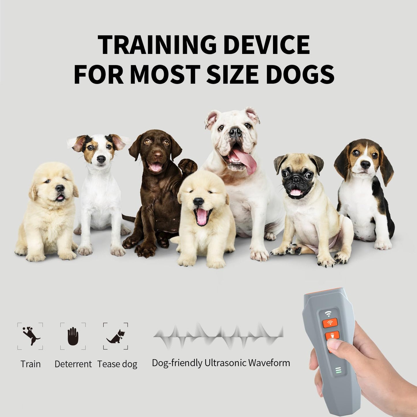 Portable rechargeable ultrasonic dog bark stopper for everyday dog training