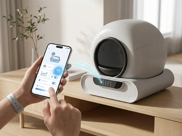 Connecting automatic cat litter box to smartphone app