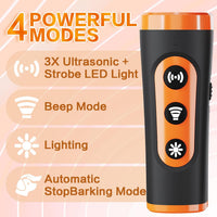 Long range ultrasonic dog bark deterrent designed for use up to 35 feet