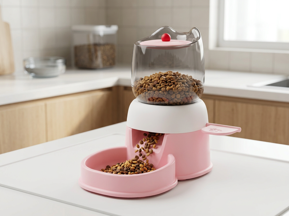 Controlled food release from automatic pet feeder