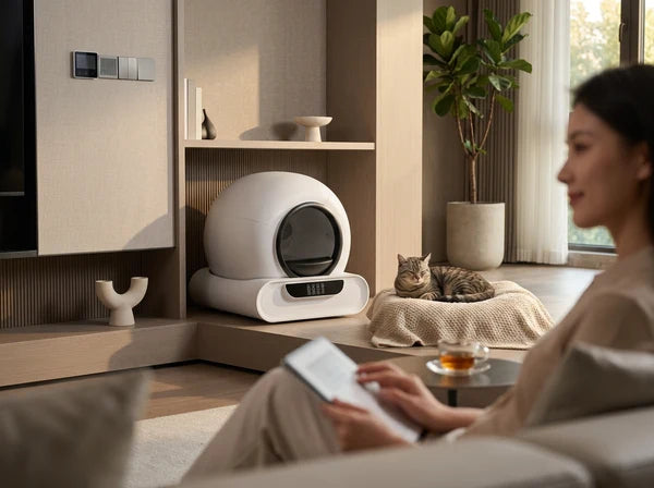 Smart automation helps make daily litter box maintenance simpler for cat owners.
