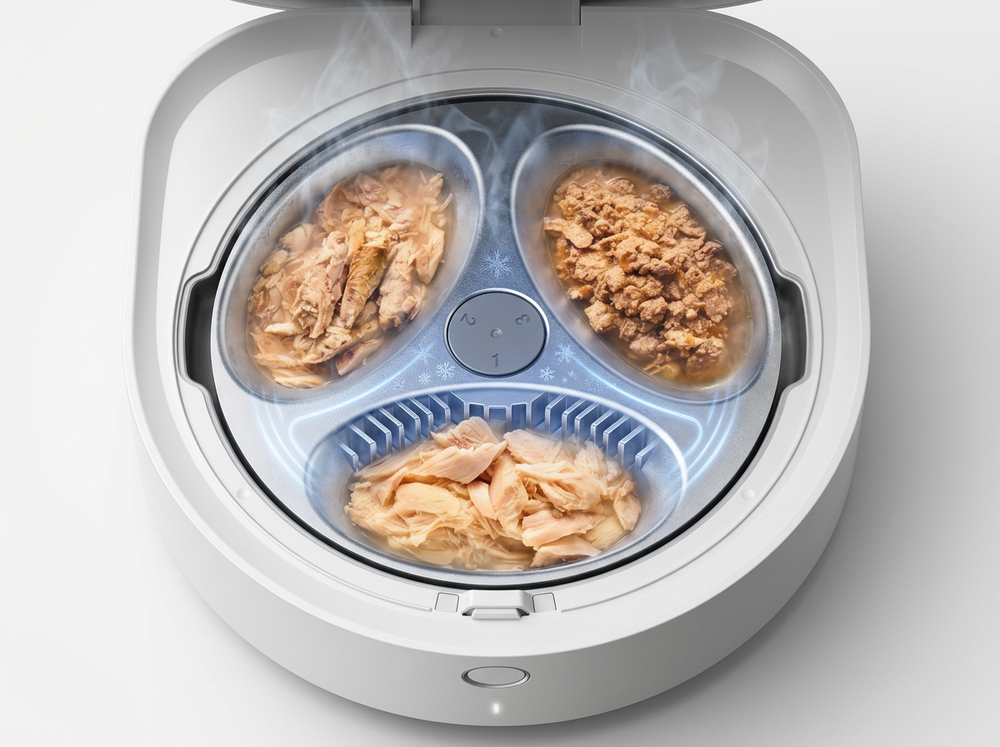 Smart pet feeder with cooling system