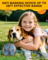 Long-range dog barking deterrent with ultrasonic coverage up to 35 feet