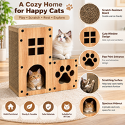 Cardboard cat scratching house for everyday claw activity