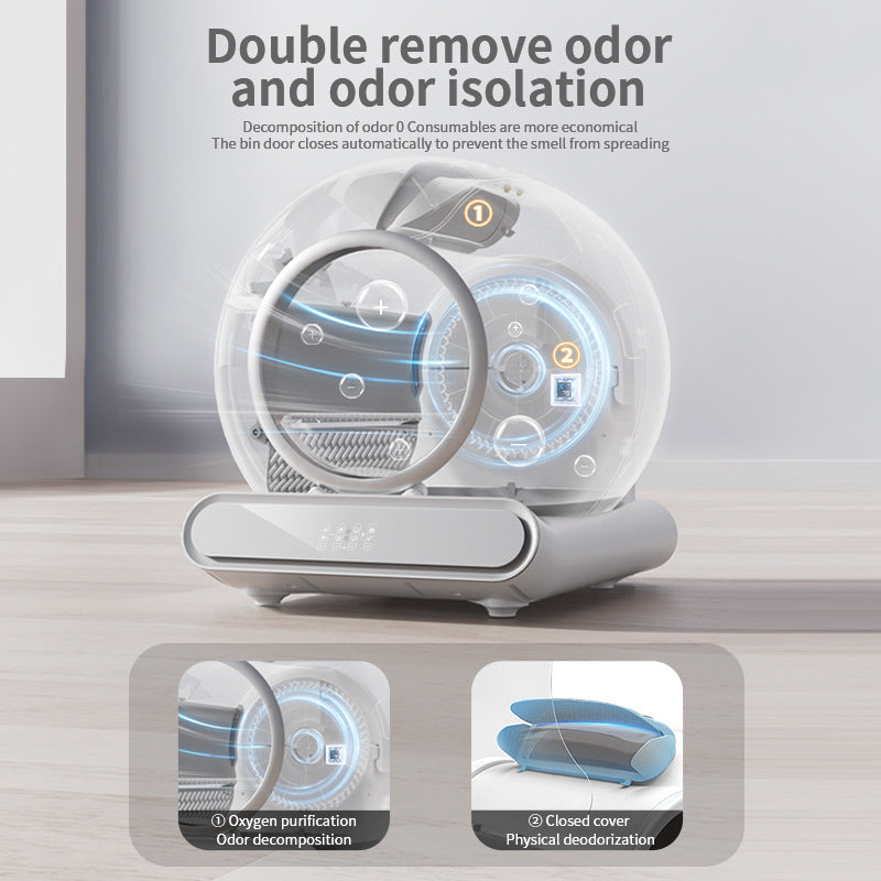 Deodorizing cat litter box with odour control function