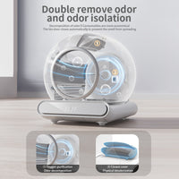 Deodorizing cat litter box with odour control function