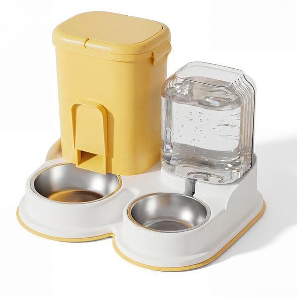 Dog feeder and water dispenser with suction cup base for everyday pet feeding