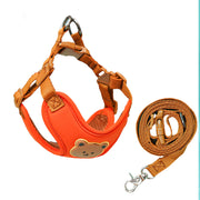 Dog harness with leash for comfortable daily walks and outings