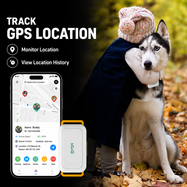 Portable GPS dog location tracker designed for collar attachment