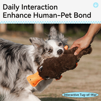 Soft dog plush toy designed for interactive indoor play
