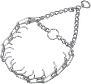 Chrome plated steel dog training prong collar with adjustable metal links