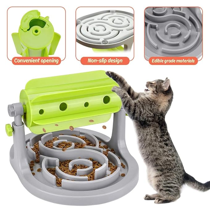 Dog treat toy with slow feeding design for mental stimulation