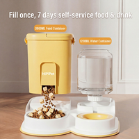 Dog and cat feeding station with combined food and water sections