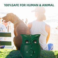 Ultrasonic dog barking control device featuring dual speaker output system