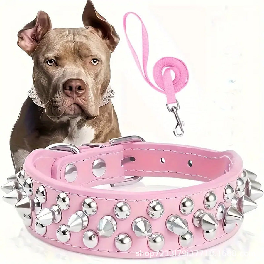 Leather style dog collar for daily pet use