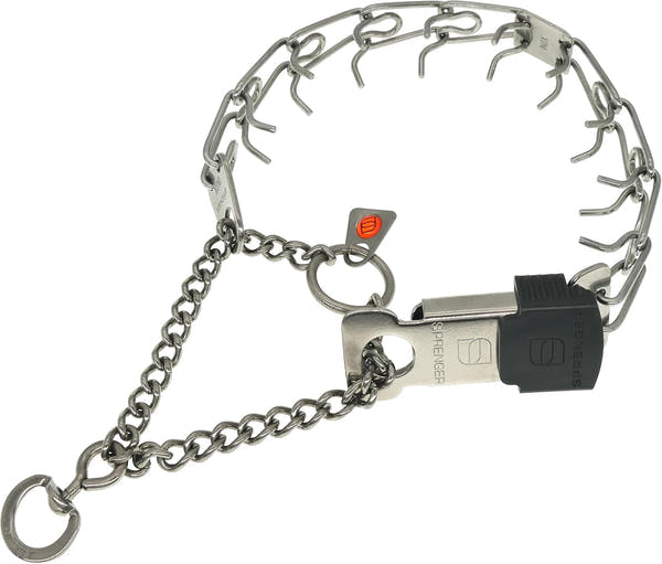 Stainless steel link dog training collar for obedience exercises