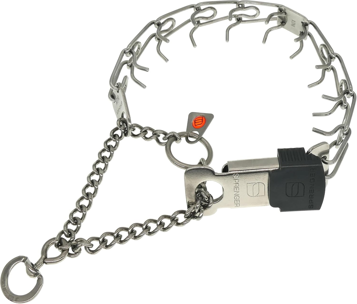 Stainless steel link dog training collar for obedience exercises