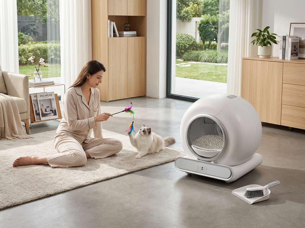 Automatic cat litter box for easy daily maintenance