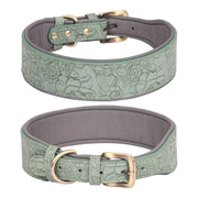 Adjustable buckle leather dog collar for secure fitting