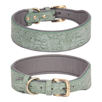 Adjustable buckle leather dog collar for secure fitting
