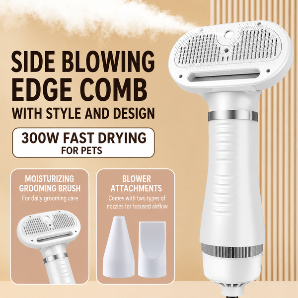 Dog hair dryer grooming comb for drying dog coats after bathing