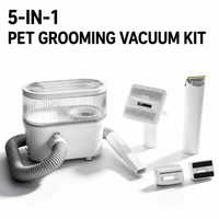 Pet grooming vacuum kit with trimming tools for maintaining dog coats