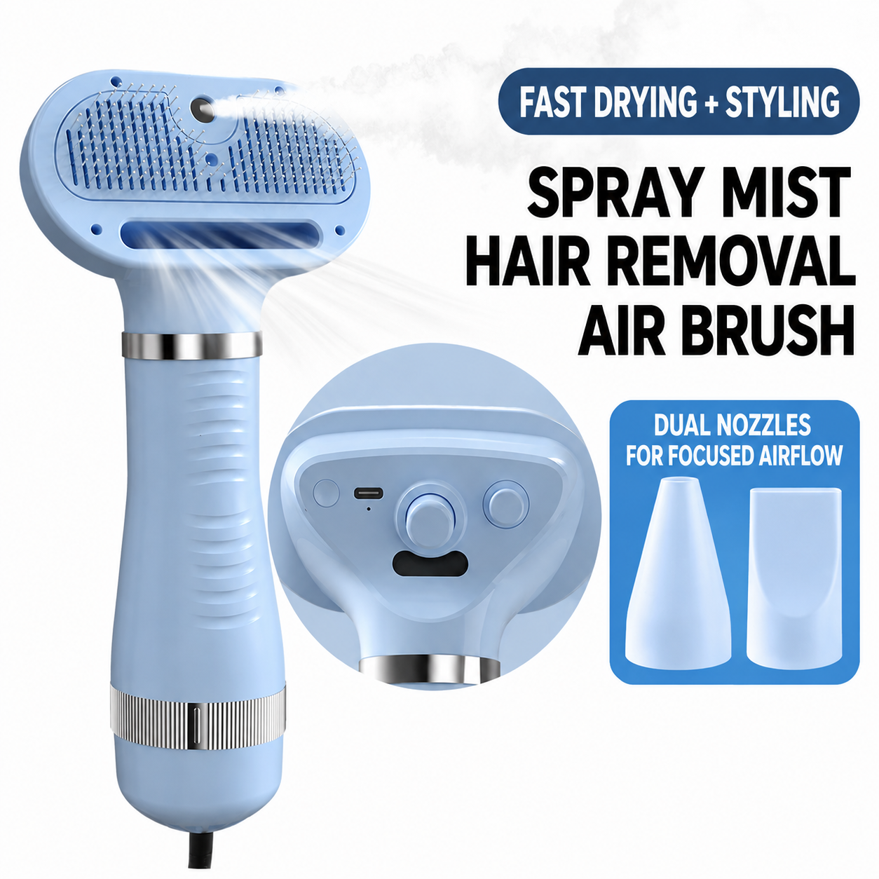 Electric pet grooming comb for brushing and maintaining dog coats