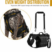 Dog mobility harness with strong lifting handles for large dogs