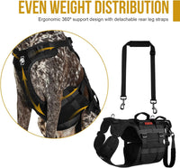 Dog mobility harness with strong lifting handles for large dogs