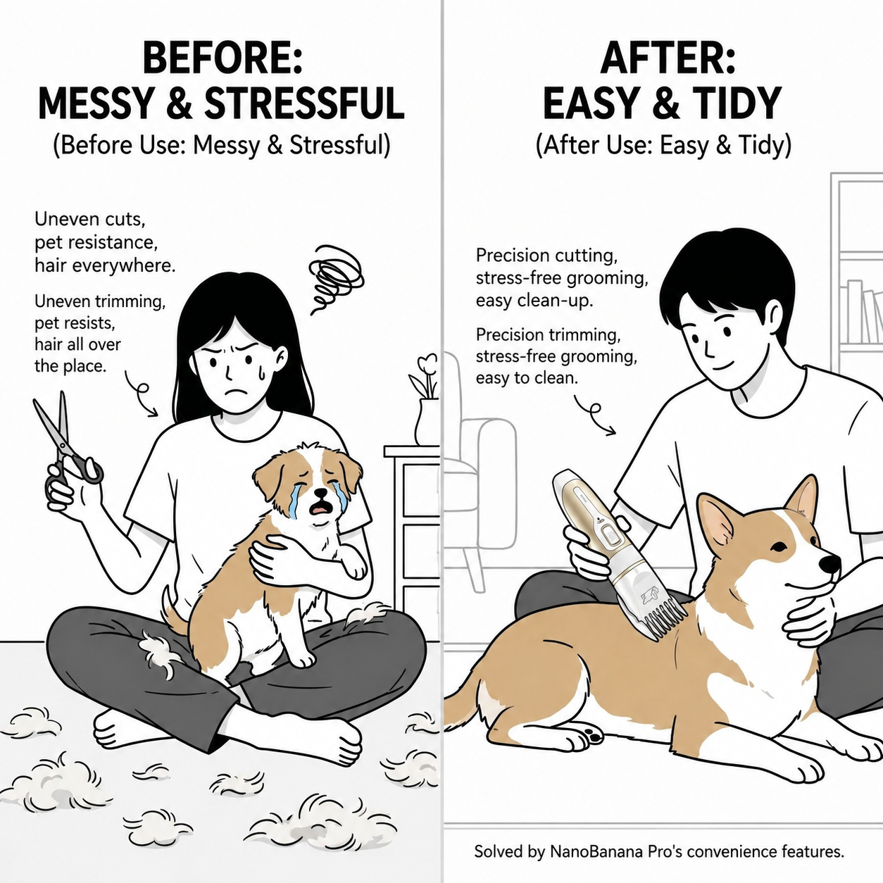 Electric pet grooming clipper designed for convenient dog hair trimming