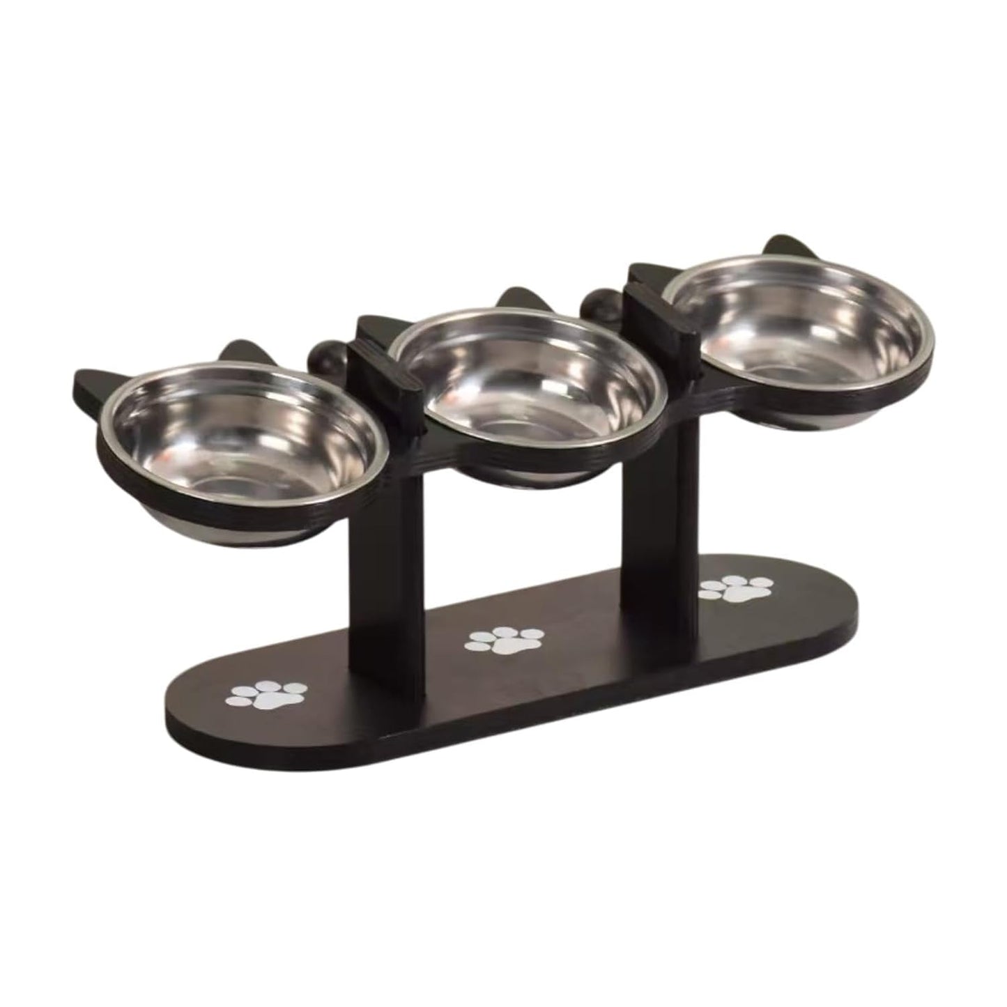 Elevated cat bowl with lightweight black stand for everyday feeding