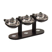 Elevated cat bowl with lightweight black stand for everyday feeding