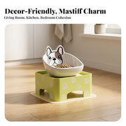 Elevated dog bowl with adjustable stand and anti-slip base