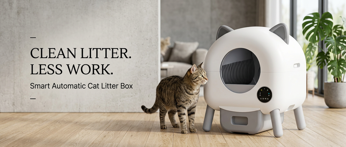 Owner pulling out lower waste drawer of automatic cat litter box