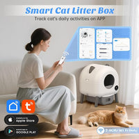 Fully enclosed cat litter box with private toilet space