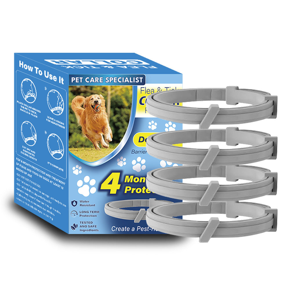 Adjustable anti flea collar for cats and dogs with pet repellent design