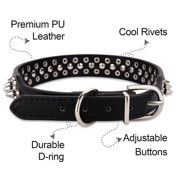 Adjustable fashion dog collar with leather style chain design